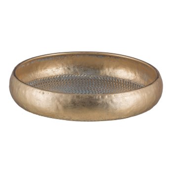Metal bowl, round, set of 2 39x39x8/49x49x9cm, gold