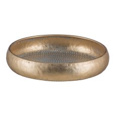 Metal bowl, round, set of 2 39x39x8/49x49x9cm, gold