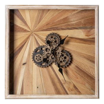 Wall clock SLIGHTLY MOVING, 60x60x9cm, natural