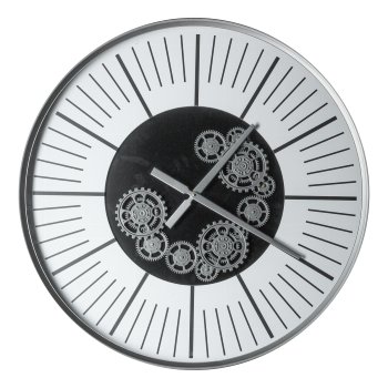 Wall clock RIGHT ON TIME, 80x80x8cm, silver