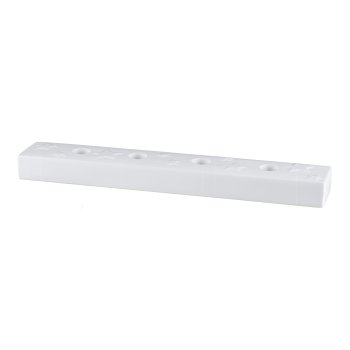 Porcelain board with 4 candle holders, TEVIA 36x6.5x3cm, white, LEPURO