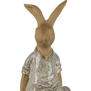 Ceramic rabbit, sitting, 14.6x8.9x15.8cm