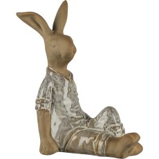 Ceramic rabbit, sitting, 14.6x8.9x15.8cm