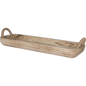 Paulowina Holzschale, mit Naturgriffen, 54x15x5cm, natur