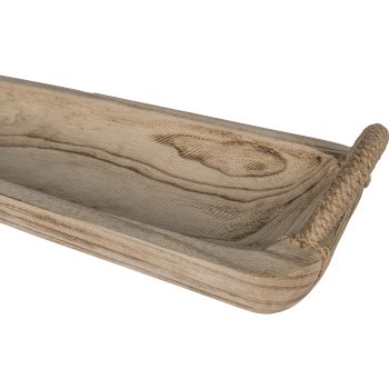 Paulowina Holzschale, mit Naturgriffen, 61x18x6cm, natur