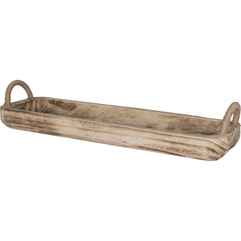 Paulowina Holzschale, mit Naturgriffen, 61x18x6cm, natur
