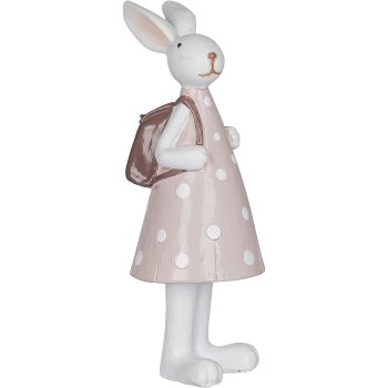 Polyresin rabbit MARTA, standing, 5x5x14cm, pale pink