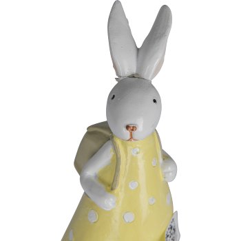 Polyresin Hase MARTA, stehend, 5x5x14cm, gelb