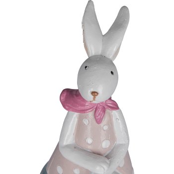 Polyresin Hase MARTA, sitzend, 7x4x10cm, rosa