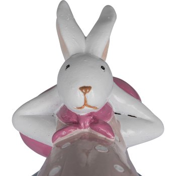 Polyresin Hase MARTA, liegend, 12,5x6x5,5cm, rosa
