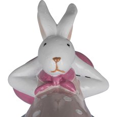 Polyresin Hase MARTA, liegend, 12,5x6x5,5cm, rosa