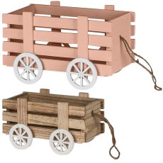 Wooden plant trolley GARDEN, set of 2, 21x14x12/31x19x18cm, pale pink