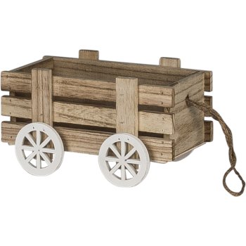 Holz Pflanzwagen GARDEN, 2erSet, 21x14x12/31x19x18cm, gelb