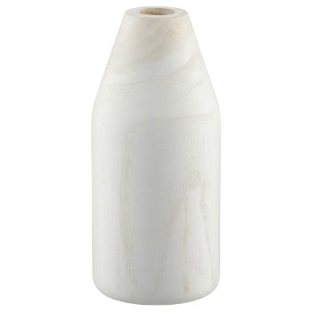 Paulownia Holzvase, 12x12x26cm, naturweiß