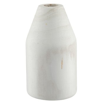 Paulownia Holzvase, 11x11x20cm, naturweiß