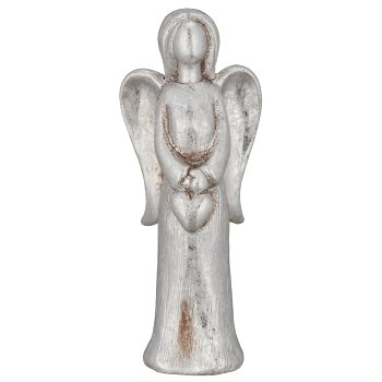 Terracotta Engel, stehend, 9x4,5x20cm, silber