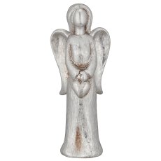 Terracotta angel, standing, 9x4.5x20cm, silver
