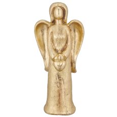 Terracotta Engel, stehend, 13x7x30cm, gold