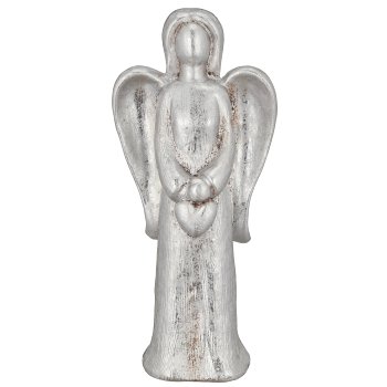 Terracotta angel, standing, 13x7x30cm, silver