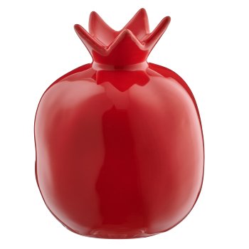 Ceramic pomegranate, glazed, 9x9x11cm, red, Lepuro