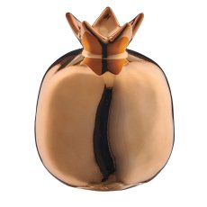 Keramik Granatapfel, glasiert, 9x9x11cm, bronze, Lepuro