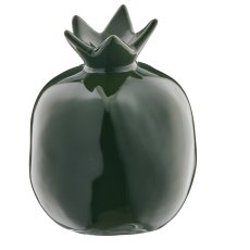 Keramik Granatapfel, glasiert, 9x9x11cm, dunkelgrün, Lepuro