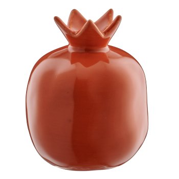 Keramik Granatapfel, glasiert, 9x9x11cm, zimt, Lepuro