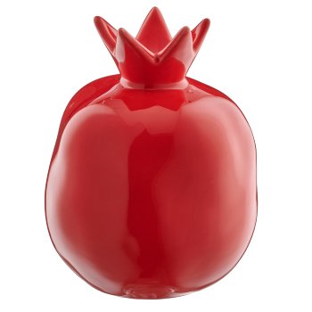 Keramik Granatapfel, glasiert, 11x11x13,5cm, rot, Lepuro