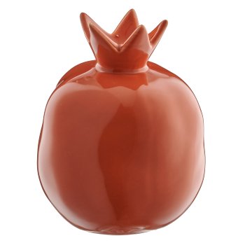 Keramik Granatapfel, glasiert, 11x11x13,5cm, zimt, Lepuro
