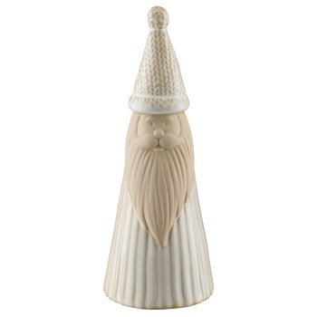 Porcelain Santa Claus, standing, glazed, 6x6x15cm, warm grey