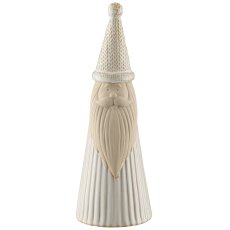 Porcelain Santa Claus, standing, glazed, 8x8x23cm, warm grey