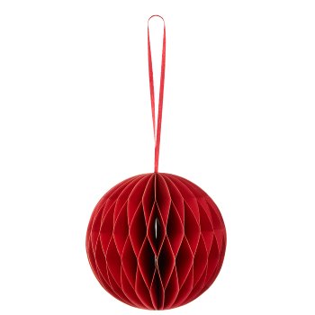 Papierhänger Kugel mit Magnetverschluss, 10x10x10cm, rot