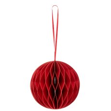 Papierhänger Kugel mit Magnetverschluss, 10x10x10cm, rot