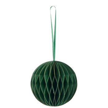 Paper hanger ball with magnetic closure, 10x10x10cm, dark green