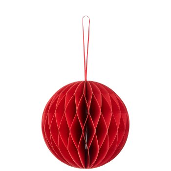 Papierhänger Kugel mit Magnetverschluss, 15x15x15cm, rot