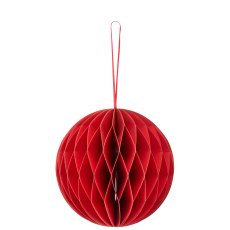 Papierhänger Kugel mit Magnetverschluss, 15x15x15cm, rot