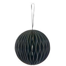 Papierhänger Kugel mit Magnetverschluss, 15x15x15cm, schwarz