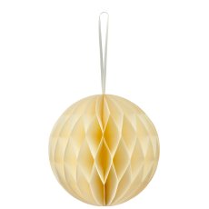 Papierhänger Kugel mit Magnetverschluss, 15x15x15cm, naturweiß