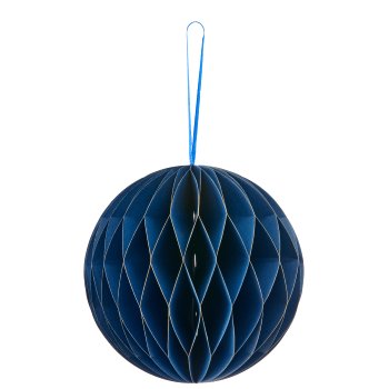 Papierhänger Kugel mit Magnetverschluss, 15x15x15cm, blau
