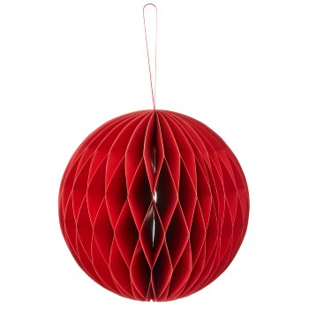 Papierhänger Kugel mit Magnetverschluss, 20x20x20cm, rot