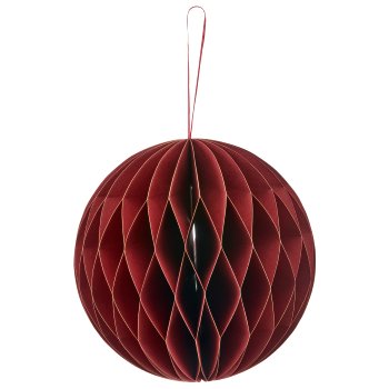 Papierhänger Kugel mit Magnetverschluss, 20x20x20cm, dunkelrot
