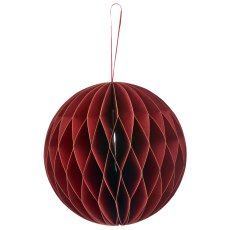 Papierhänger Kugel mit Magnetverschluss, 20x20x20cm, dunkelrot