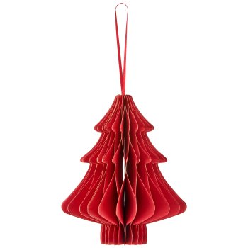Paper hanger tree with magnetic closure, 13x13x15cm, red
