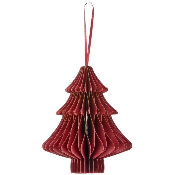Paper hanger tree with magnetic closure, 13x13x15cm, dark red