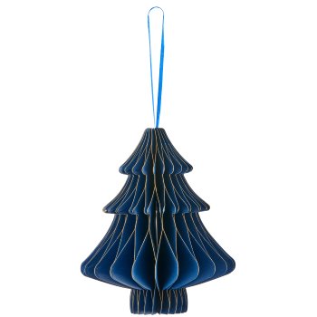 Papierhänger Baum mit Magnetverschluss, 13x13x15cm, blau