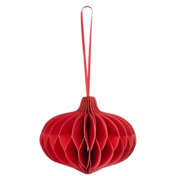Paper hanger ornament with magnetic closure, 12x12x10cm, red