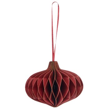 Paper hanger ornament with magnetic closure, 12x12x10cm, dark red