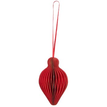 Papierhänger Ornament mit Magnetverschluss, 6x6x10cm, rot