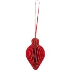 Papierhänger Ornament mit Magnetverschluss, 6x6x10cm, rot