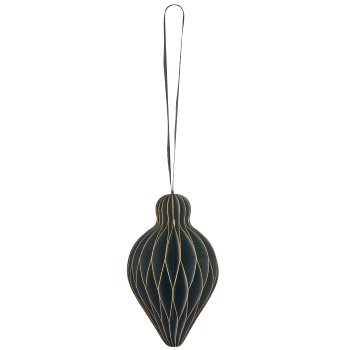 Papierhänger Ornament mit Magnetverschluss, 6x6x10cm, schwarz